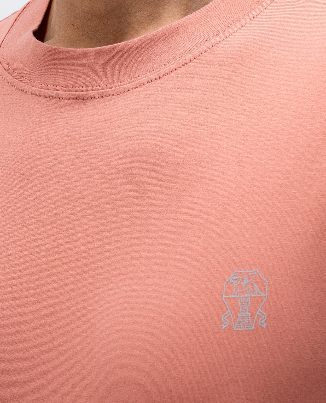 

Pink T-shirt with logo emblem Brunello Cucinelli
