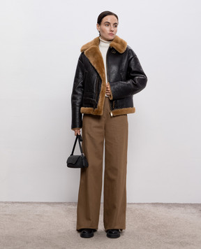 Babe Pay Pls Black sheepskin coat 2315ELONGPULAP