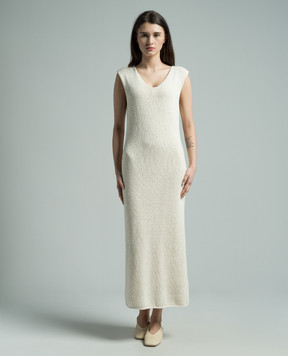 The Row Folosa beige silk dress 7855Y689