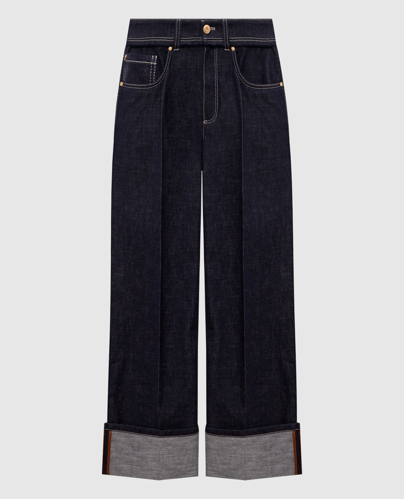 Blue jeans with cuffs Brunello Cucinelli