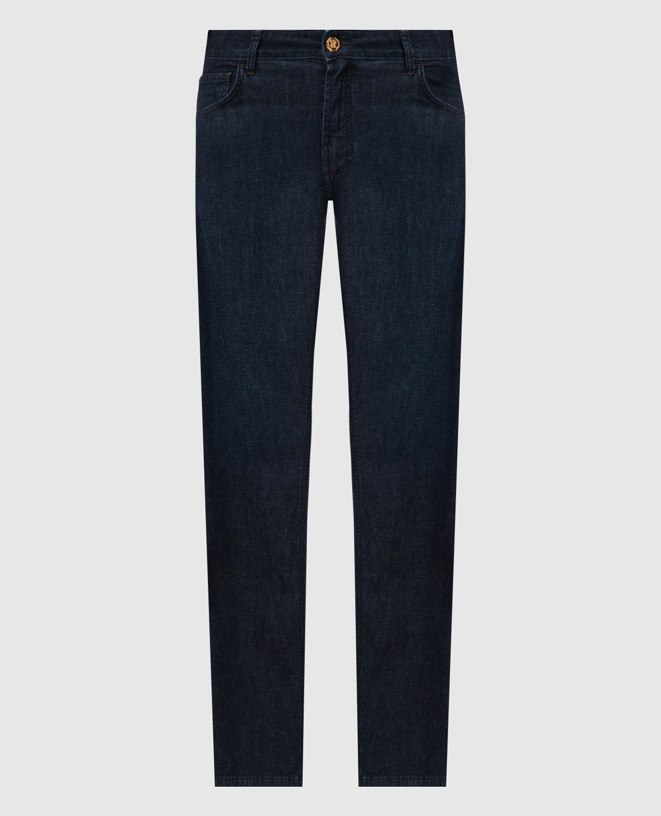 

Blue jeans with metallic logo Stefano Ricci