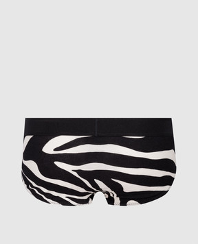 Tom Ford Black panties in an animalistic print with a logo KNJ019JEP032