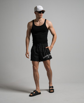 Dolce&Gabbana Black logo swim shorts M4F31TFUSFW