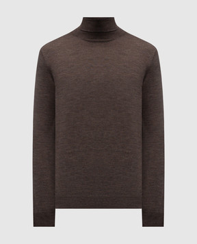 Brunello Cucinelli Brown wool and cashmere turtleneck M2400103