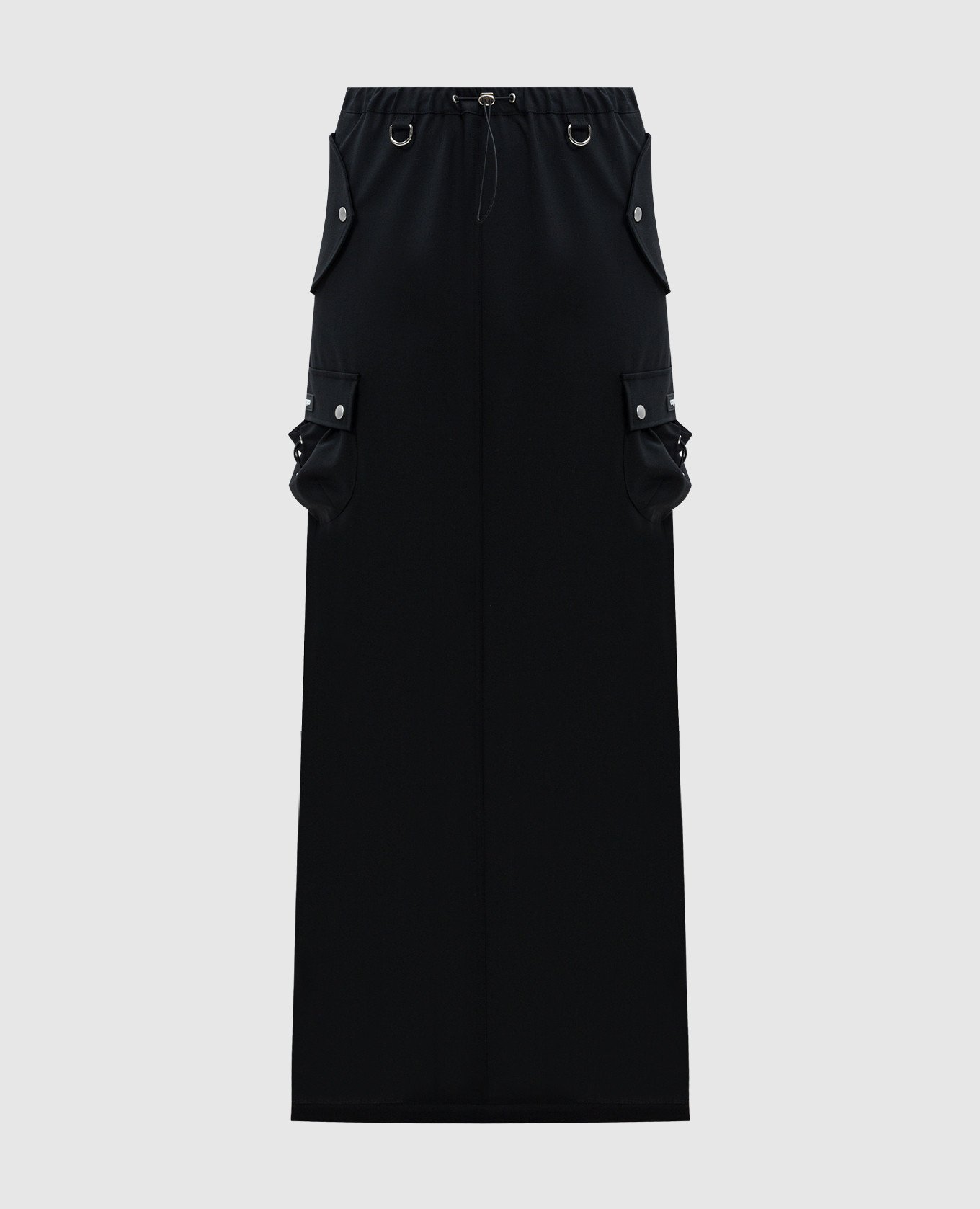 

Black maxi cargo skirt with wool Coperni, Red