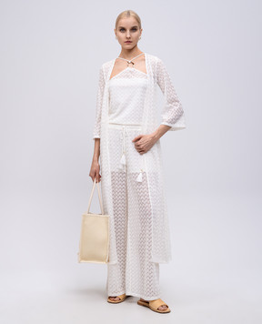 Twinset White cape with openwork pattern 251LM2HDD