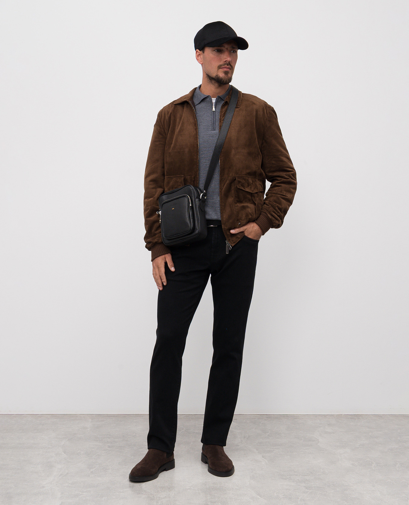 

Grey merino wool polo shirt Cashmere&Whiskey