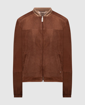 Stefano Ricci Brown suede bomber jacket MDJ51000417200