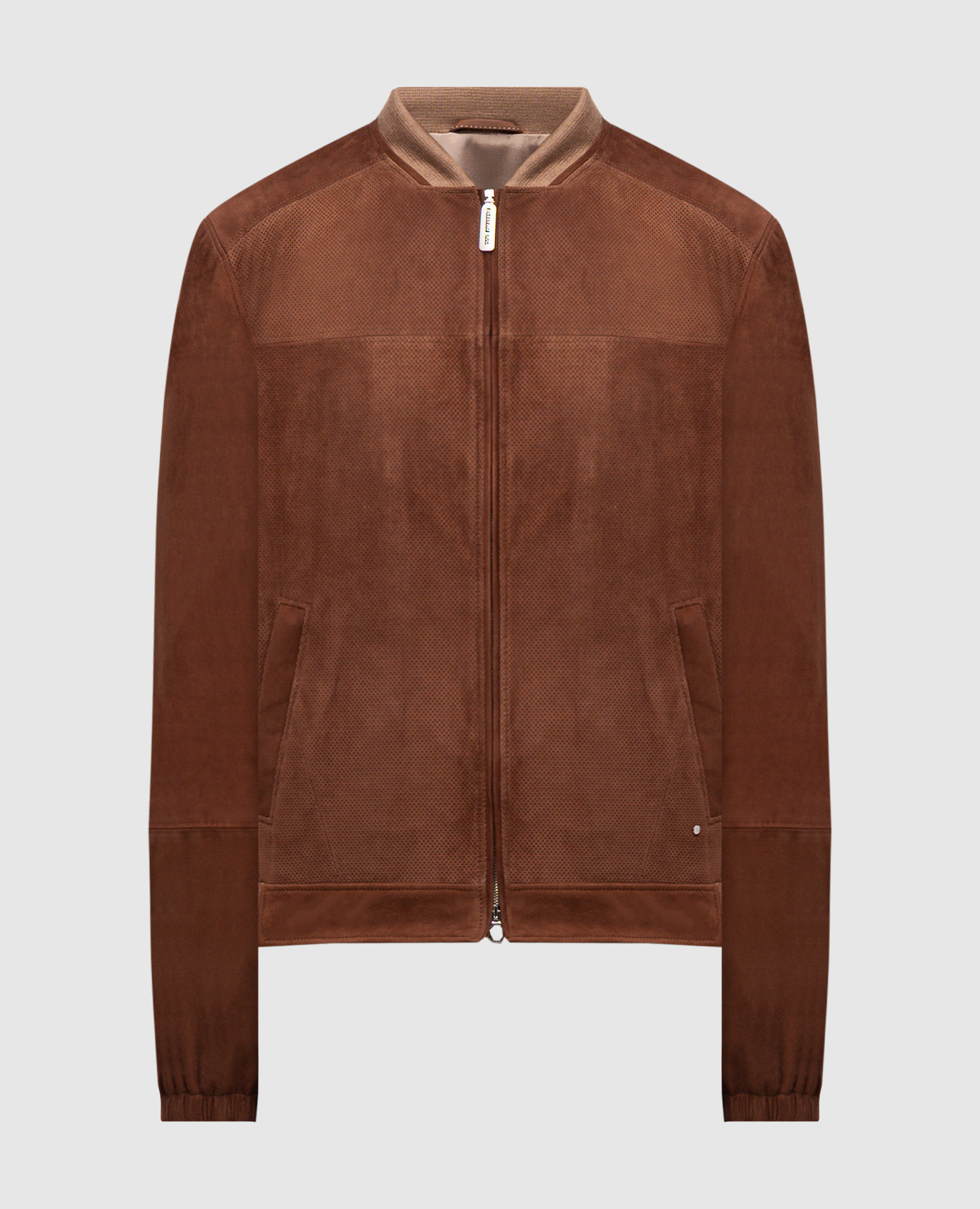 Brown suede bomber jacket Stefano Ricci