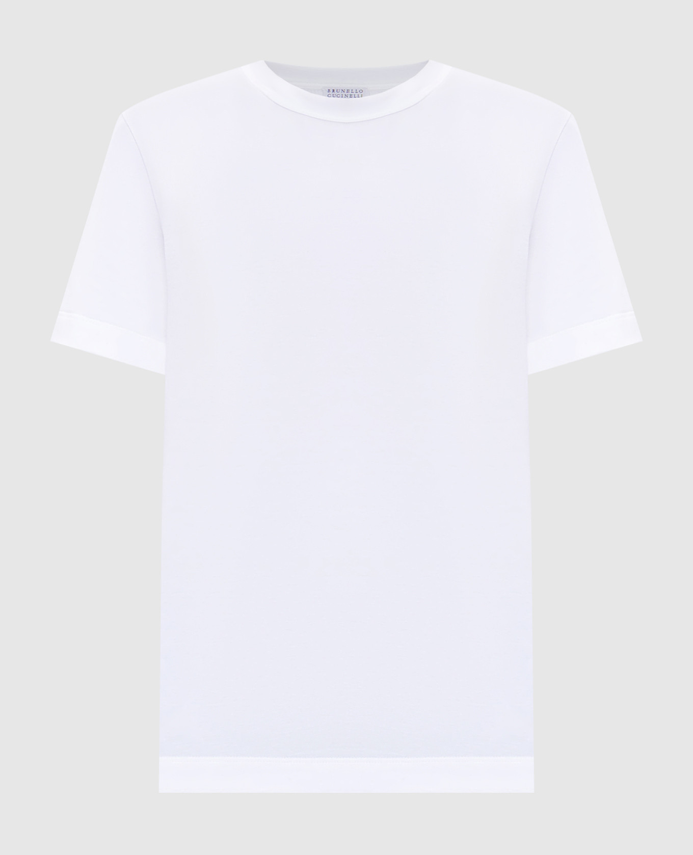 White t-shirt with monil lace brunello cucinelli