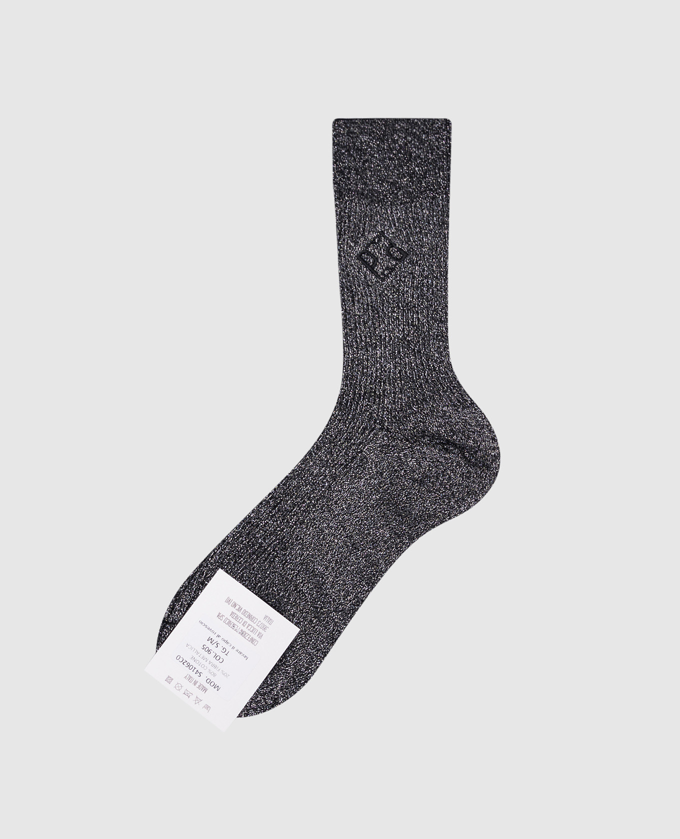 Black lurex socks with logo Peserico 2