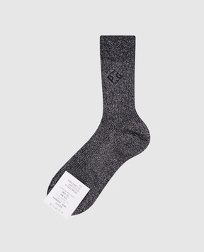 Peserico Black lurex socks with logo S41062C0RCC504