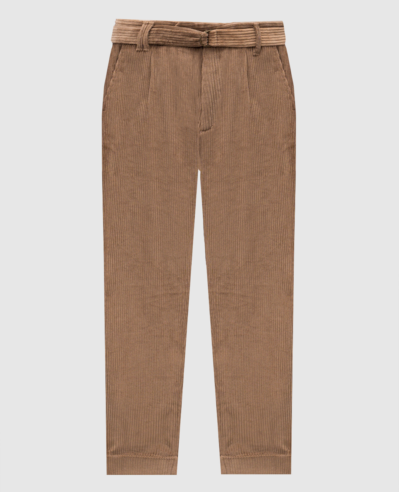 Brown corduroy pants with belt Officina 36