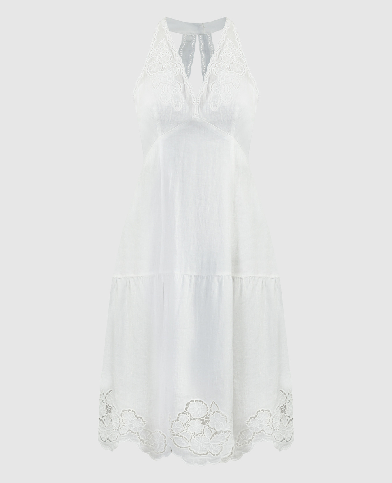 

White midi dress with embroidery Twinset, Белый