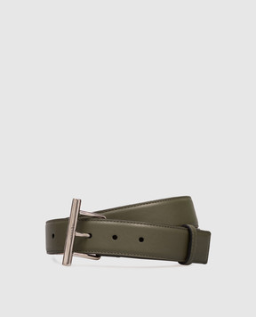 Alexander McQueen Khaki T-Bar Leather Belt 8052051AAVB