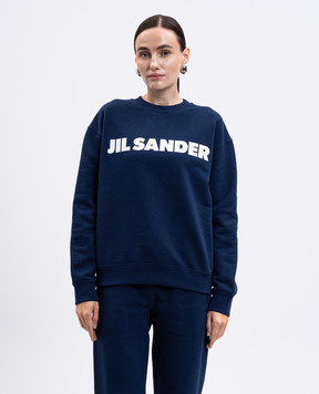 Jil Sander Blue sweatshirt with logo print J53GU0003J20335