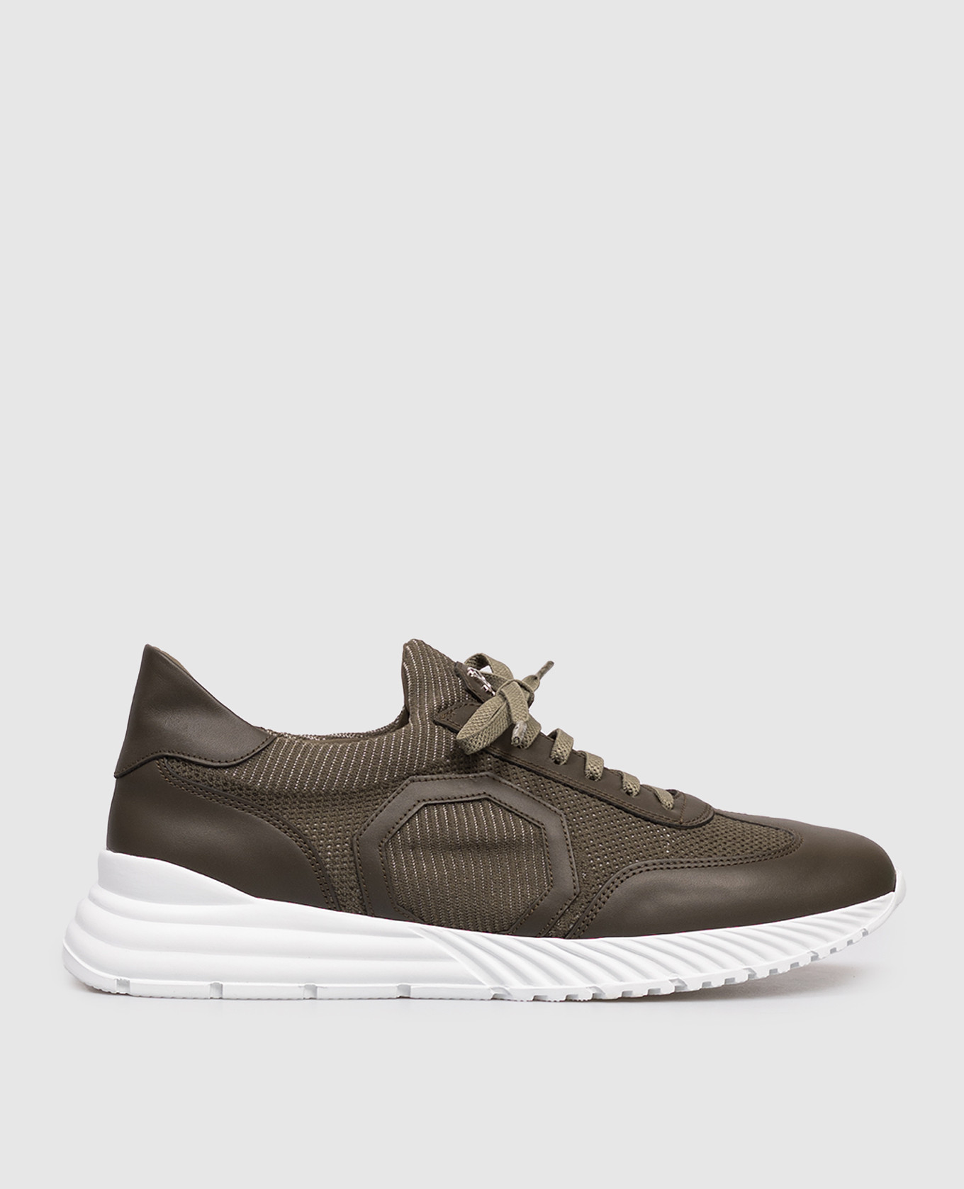 Khaki logo combination sneakers Stefano Ricci