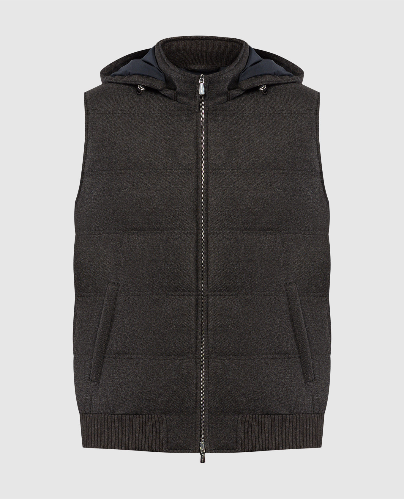 

Brown down vest made of wool and cashmere Enrico Mandelli