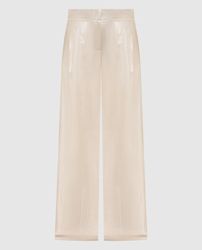 Peserico Beige pants with shiny texture E0447807355