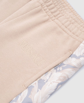 Versace Barocco children's beige joggers 10185641A13033