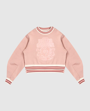 Dolce&Gabbana Children's pink sweatshirt with logo print L5JWBSG7PHC36