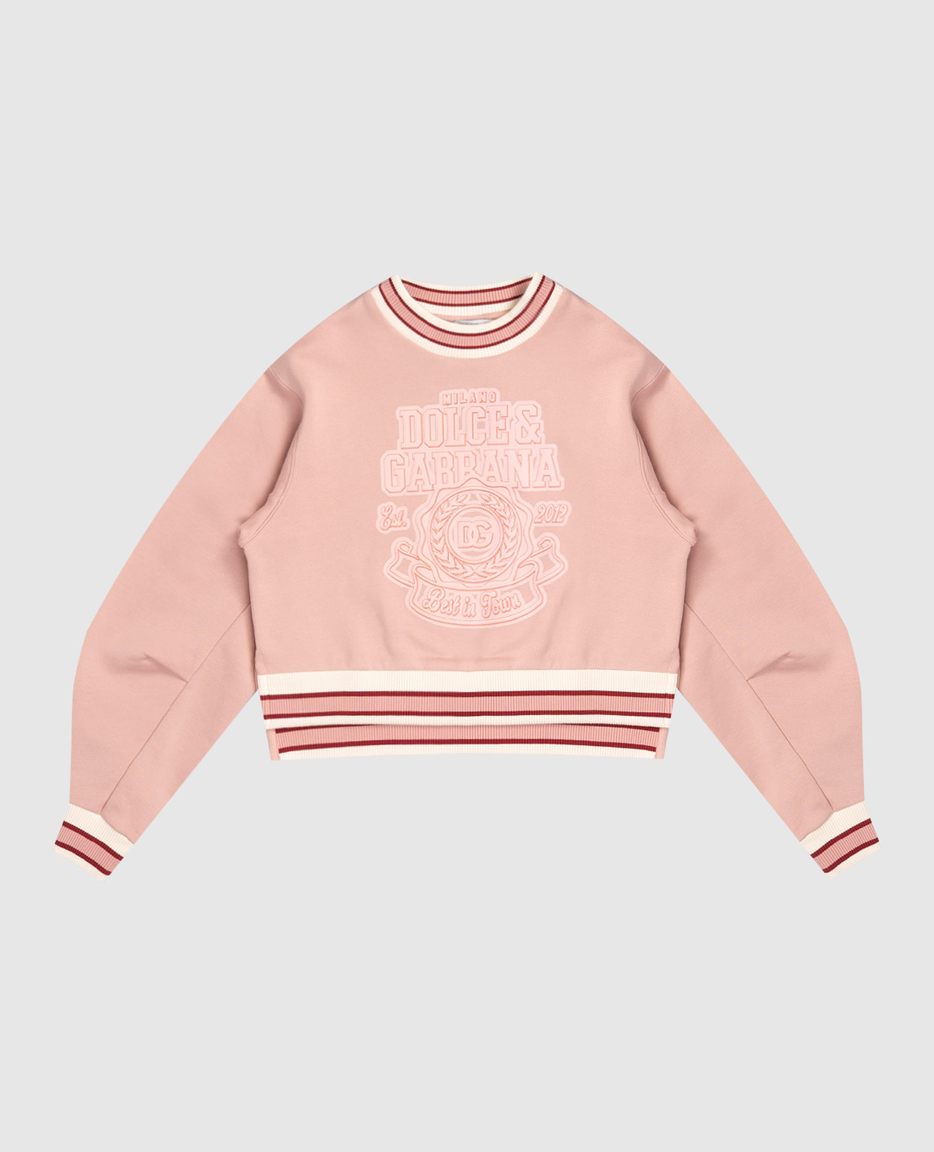 Children&#39;s pink sweatshirt with logo print Dolce&Gabbana