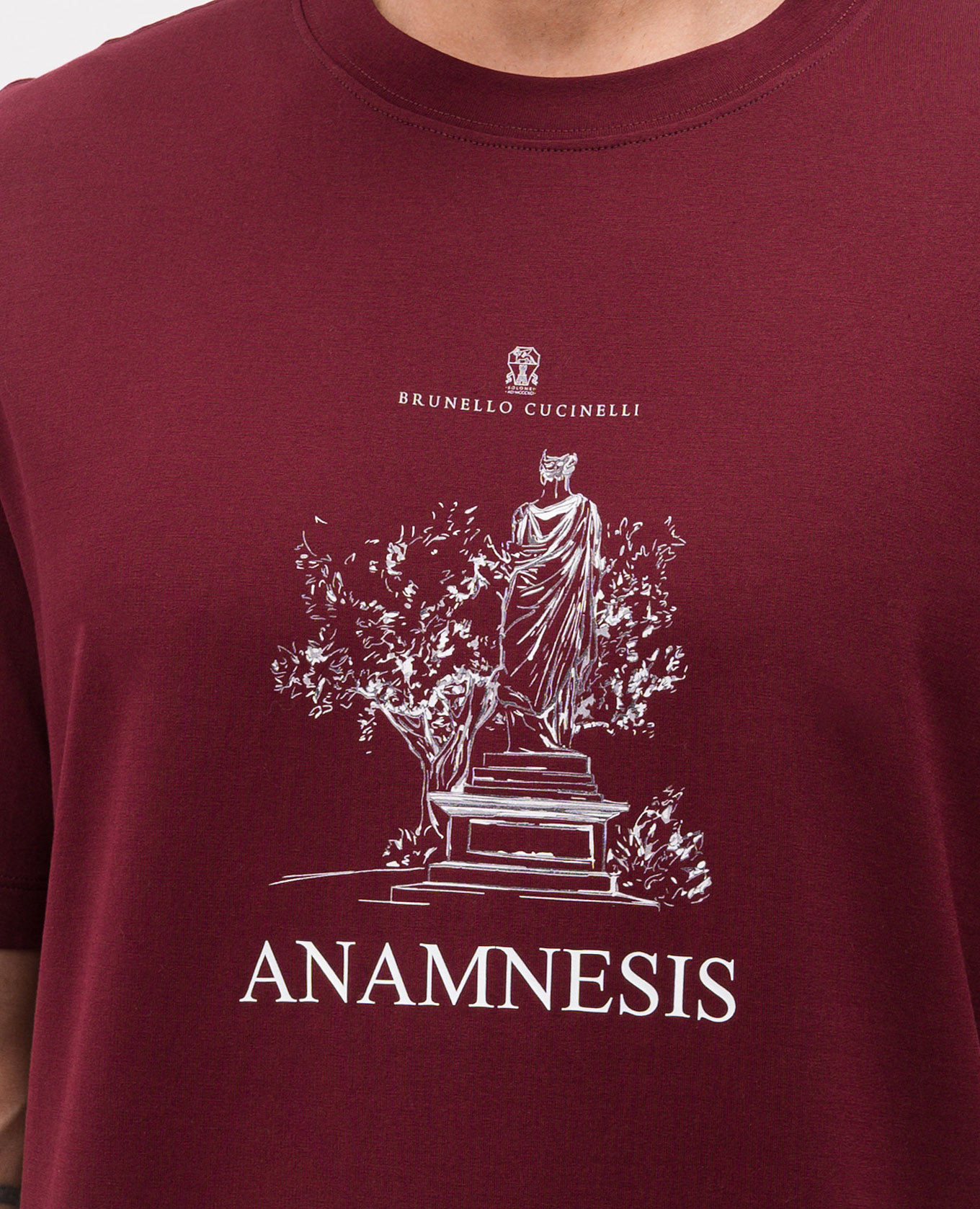 

Burgundy T-shirt with a print Brunello Cucinelli