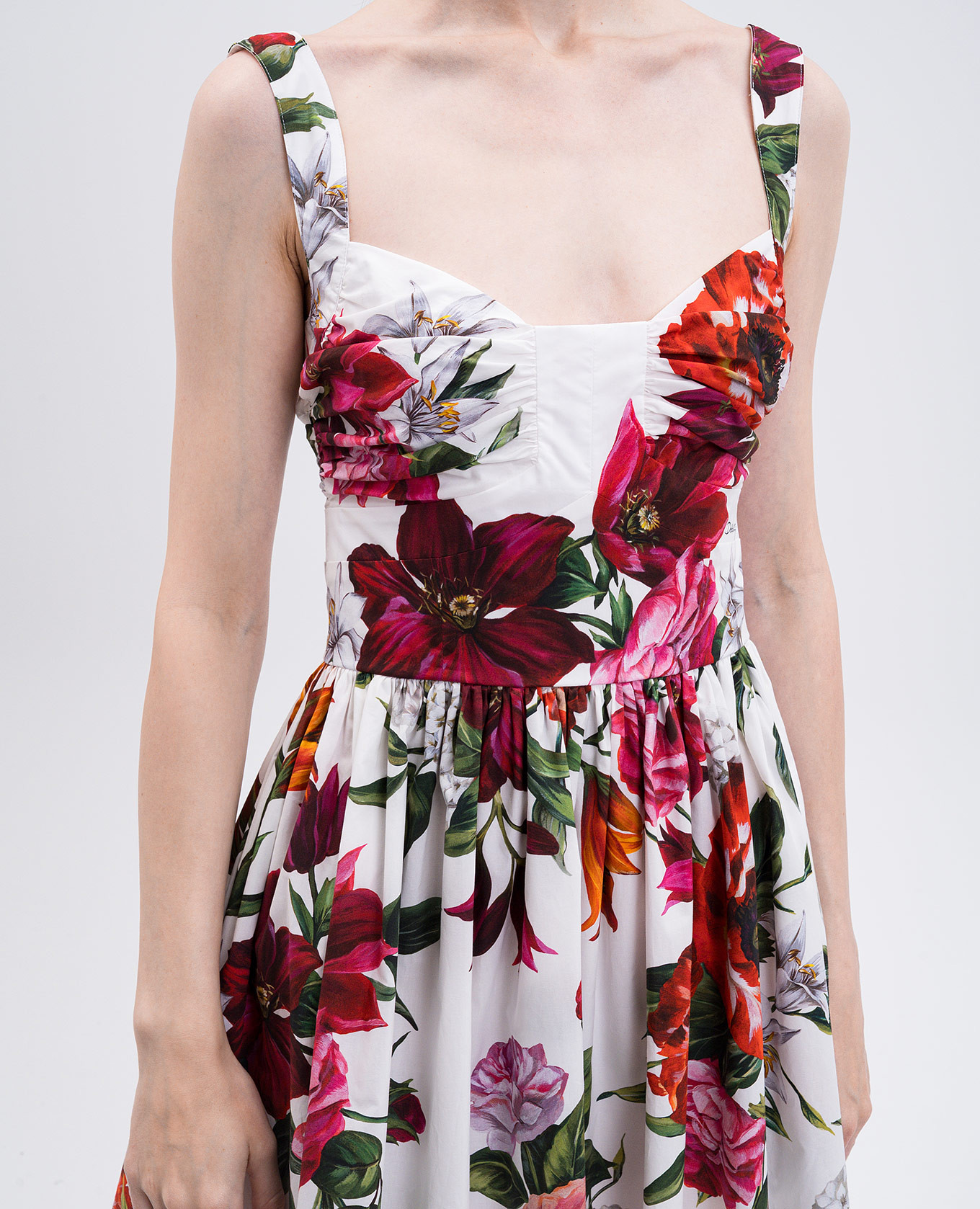 White floral print midi dress Dolce&Gabbana 5