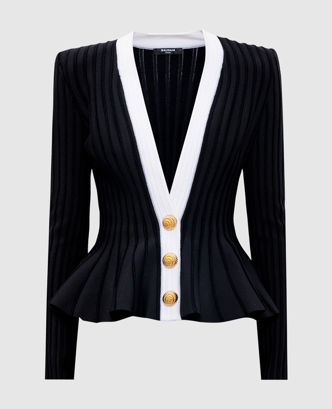 Nou Balmain Black cardigan with branded rivets