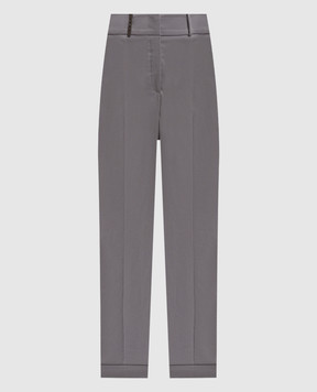 Peserico Gray chinos with patch P04629U01037