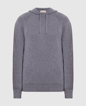 Cashmere&Whiskey Gray cashmere hoodie MU8651305341R3XL