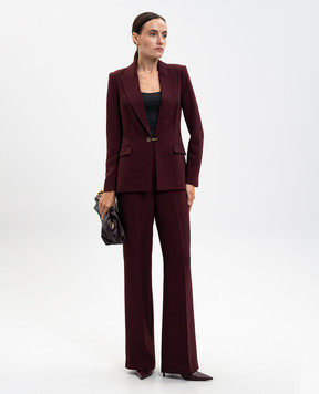 Twinset Burgundy flared pants with logo 252TP2591