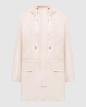 Peserico Beige jacket with hood S2506207306