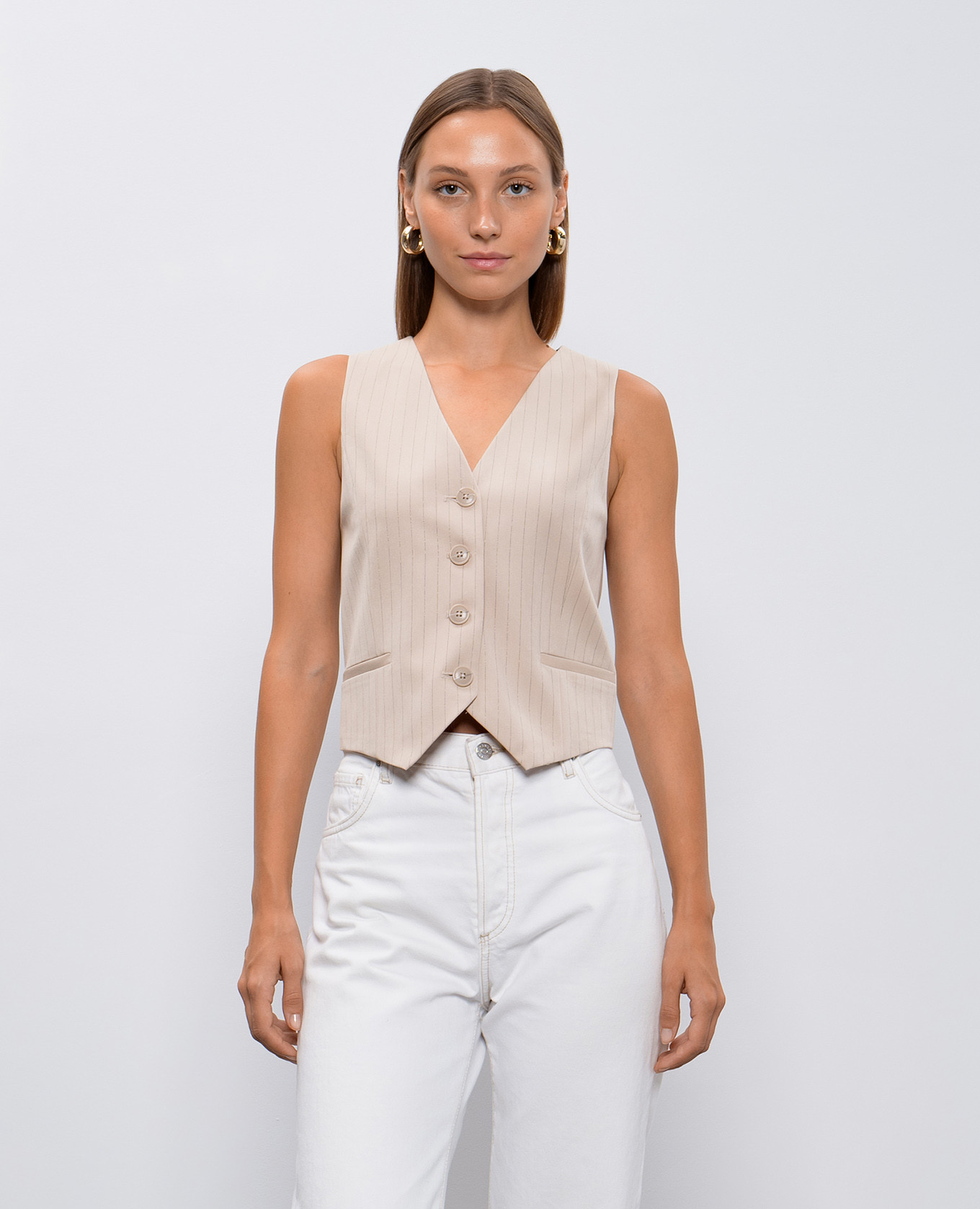 

Beige vest with lurex Twinset