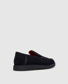 Santoni Blue suede loafers MGDG17824OOTKSVU