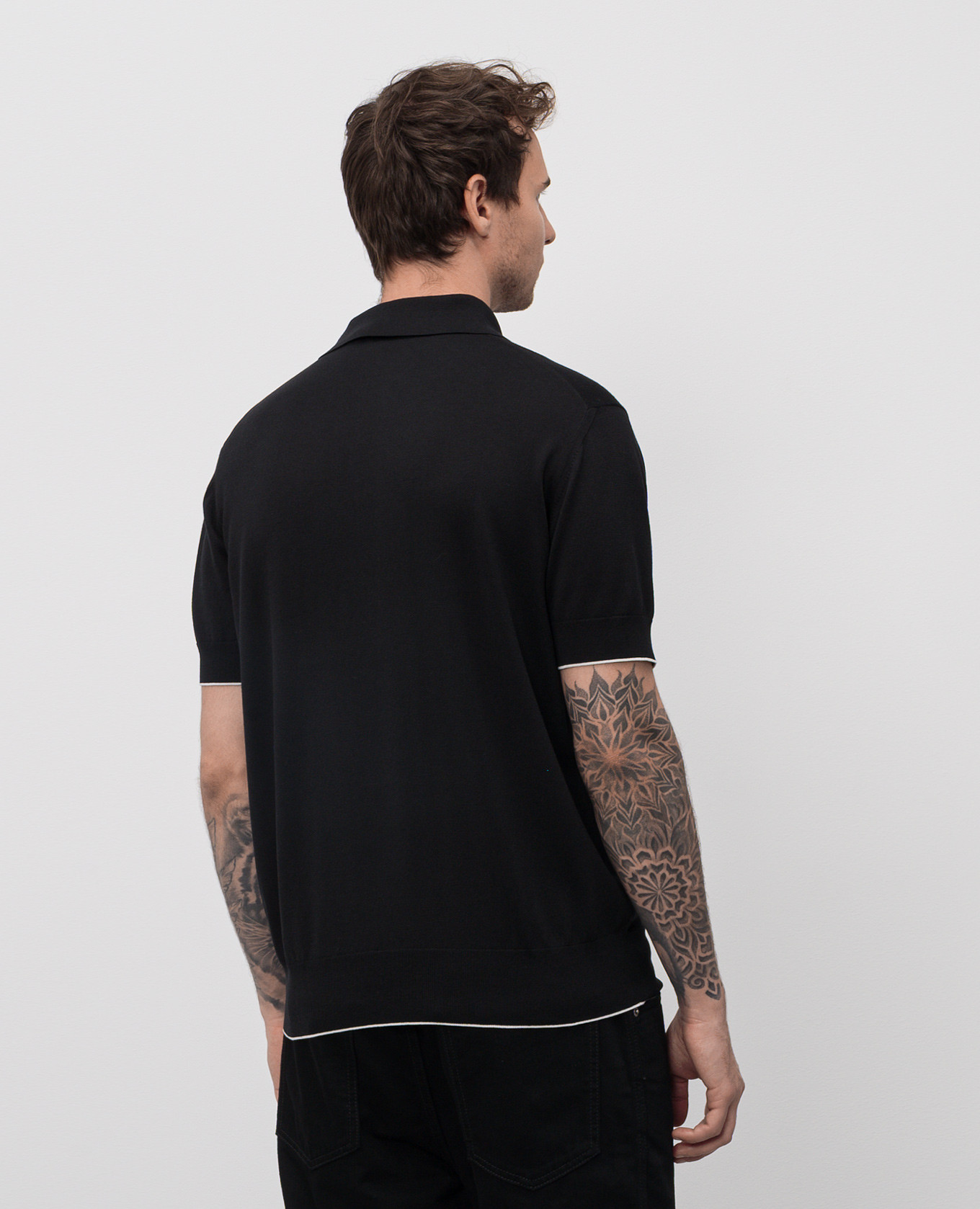 

Black polo with silk Balmain