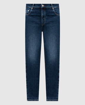 Brunello Cucinelli Blue jeans with logo patch M283PO1090