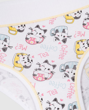 RiminiVeste Jadea children's white panties in a print with cats 491