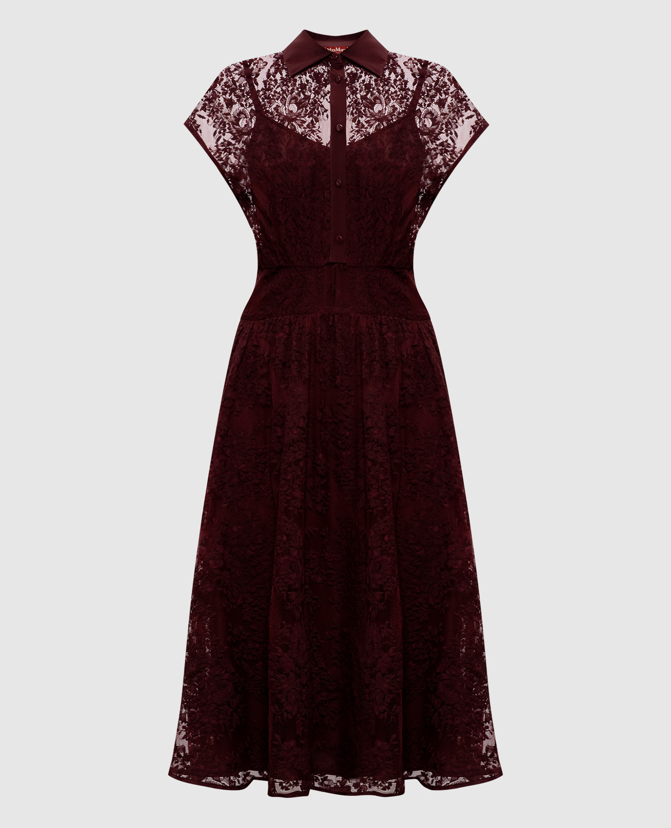 Burgundy OMBRE lace dress Max Mara