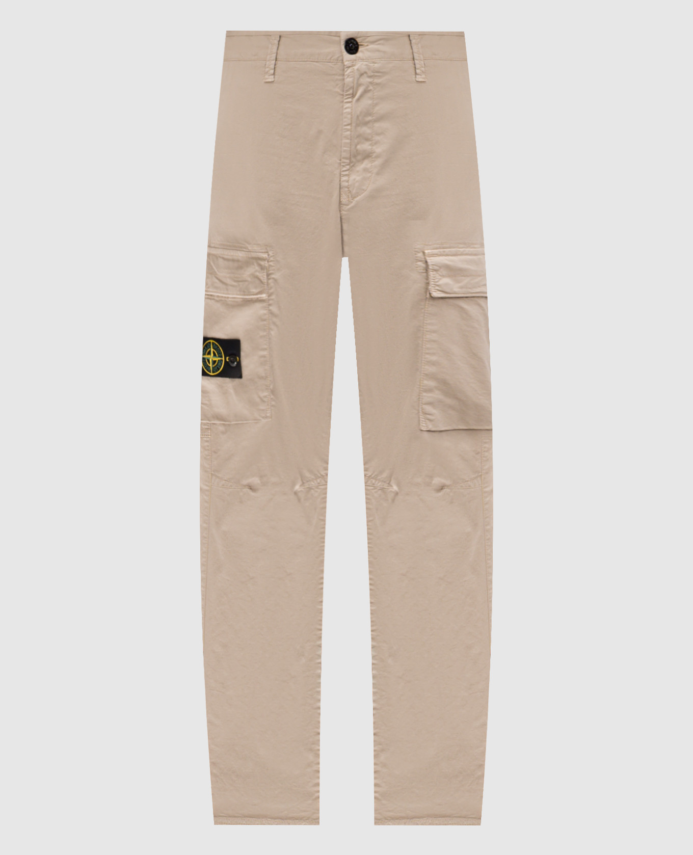 

Beige cargo pants with logo patch Stone Island