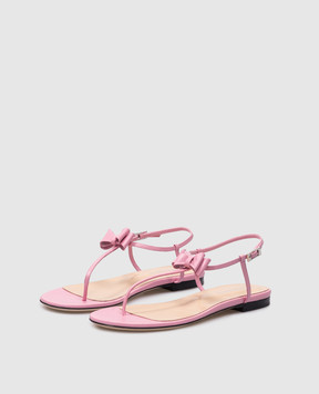 Mach&Mach Petiti Cadeau pink leather sandals with crystals S0700005NAP