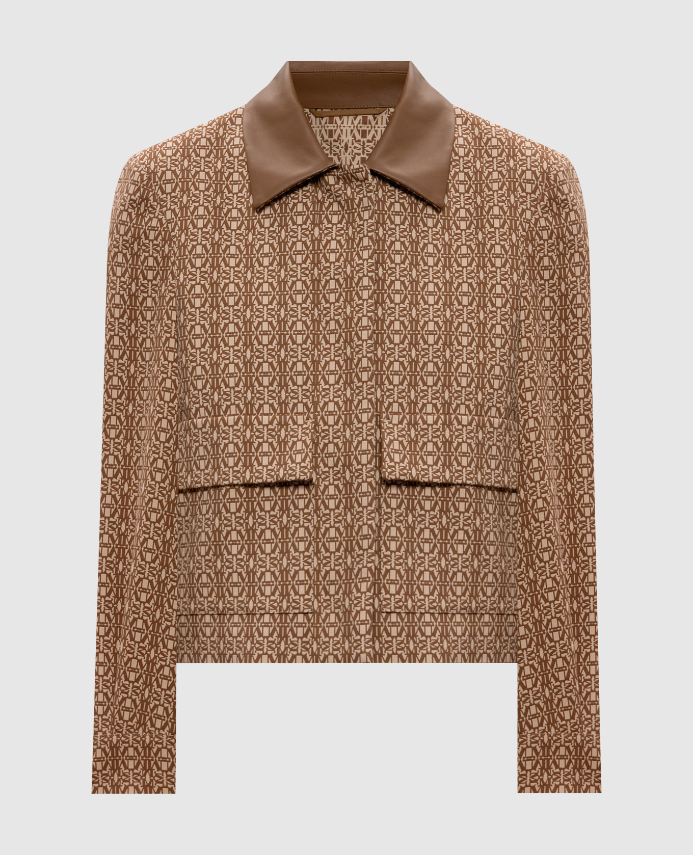 VIBORG brown jacket with branded pattern Max Mara