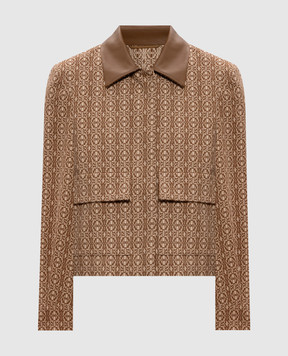 Max Mara VIBORG brown jacket with branded pattern VIBORG
