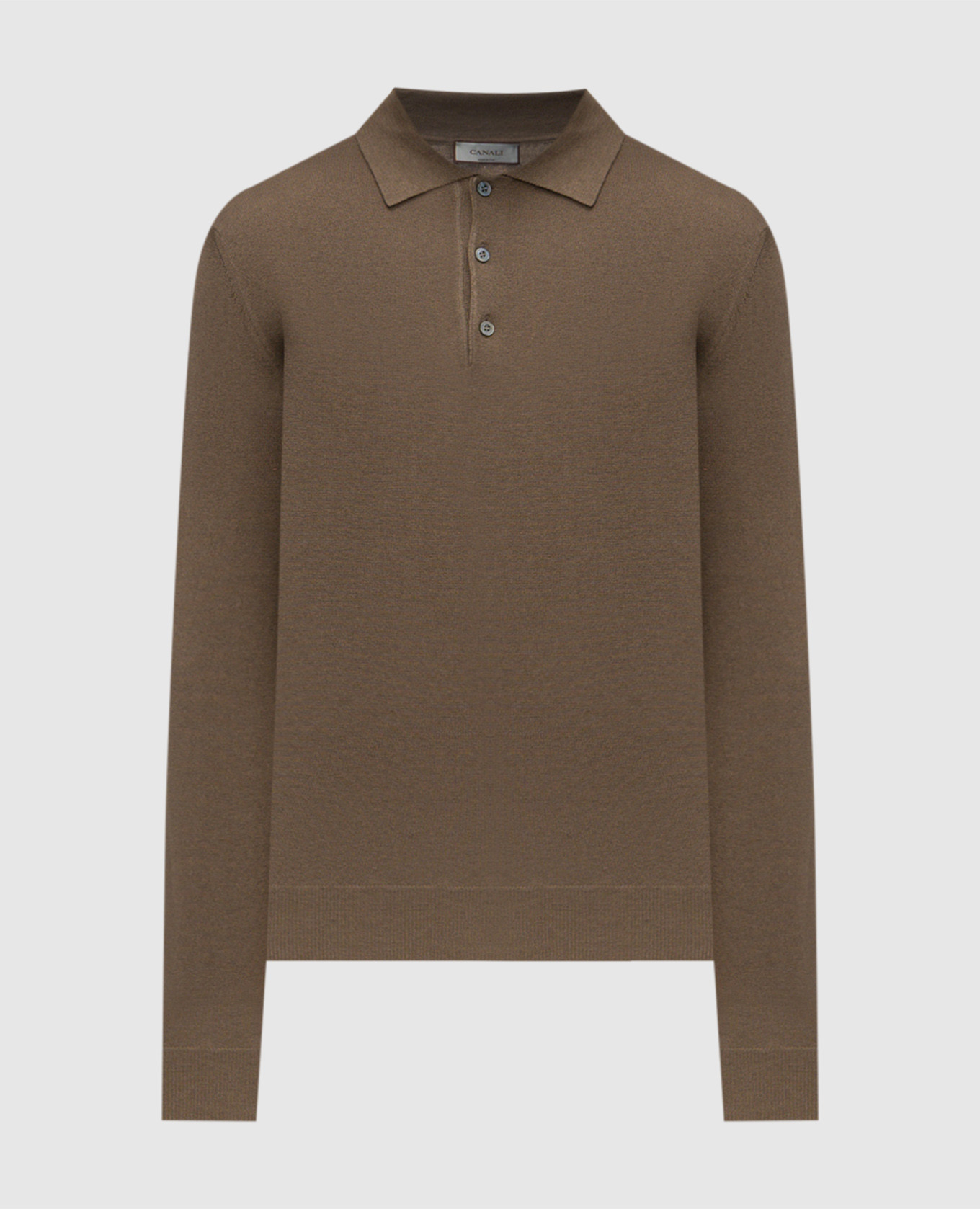 

Brown cashmere polo shirt Canali