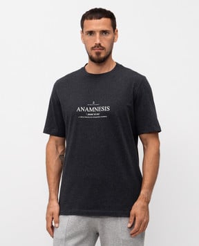 Brunello Cucinelli Grey melange printed T-shirt M0B138495