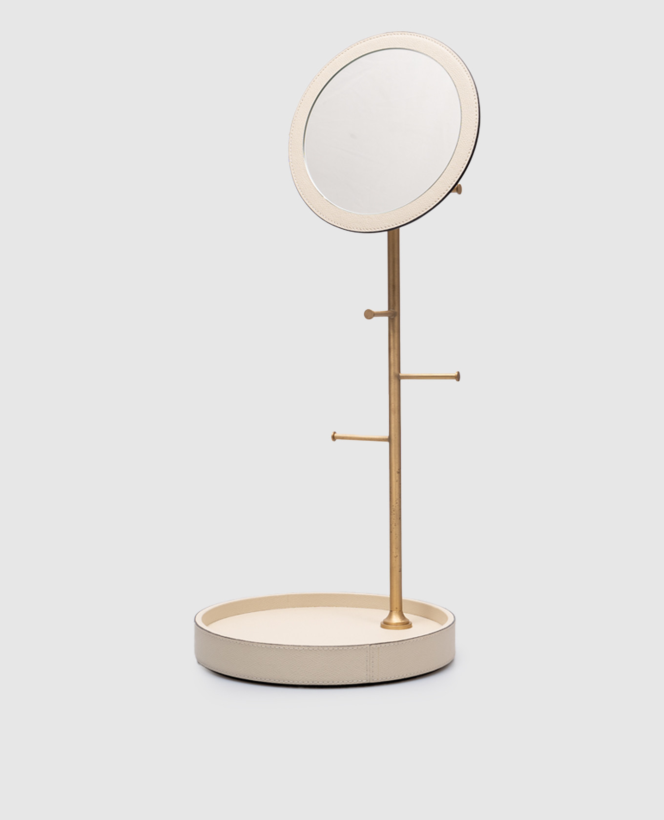 

Mirror on a stand with leather trim Giobagnara, Beige