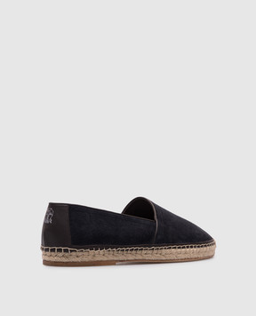 Brunello Cucinelli Blue suede espadrilles with logo emblem MPUERPQ726