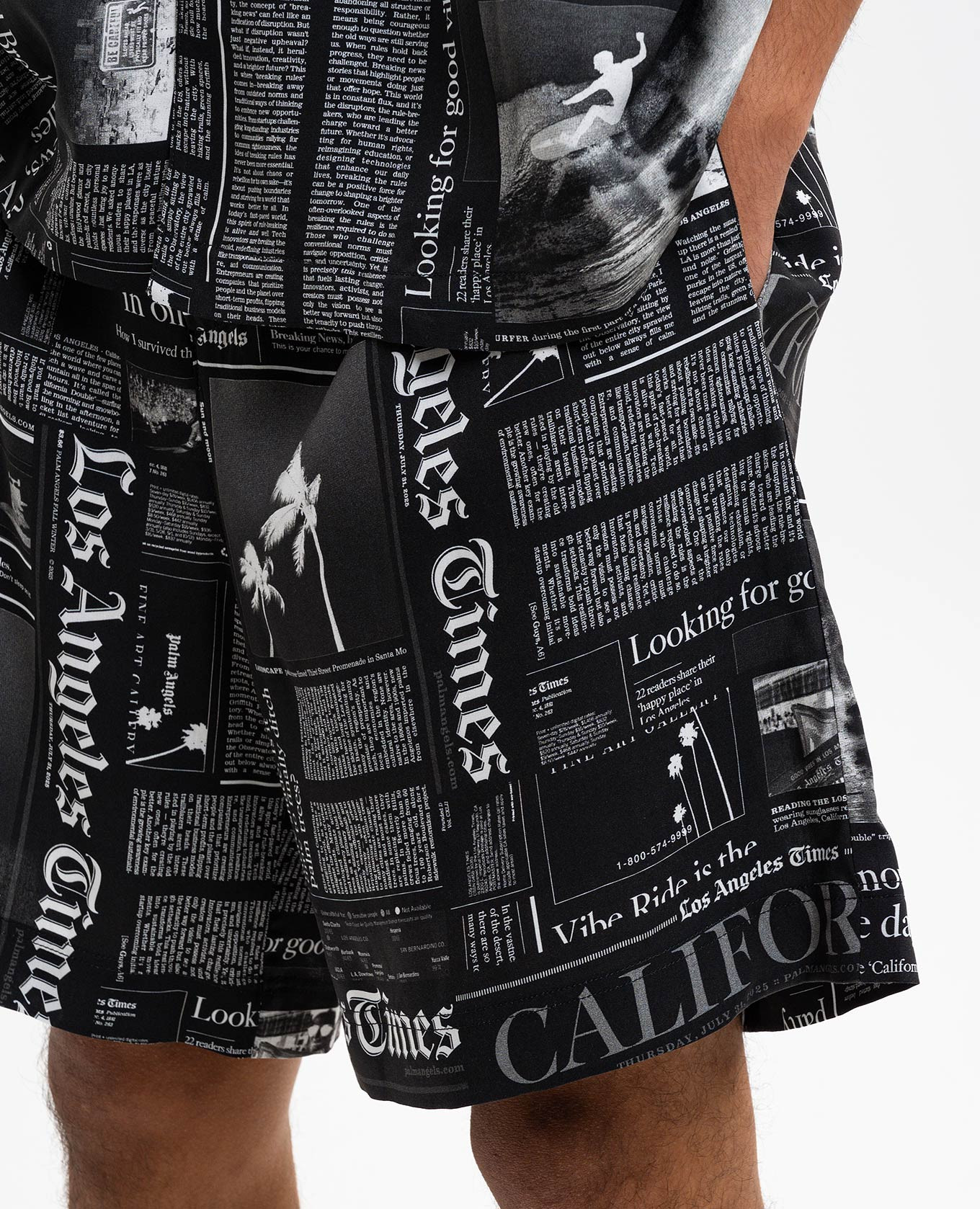 

Black shorts with logo print Palm Angels