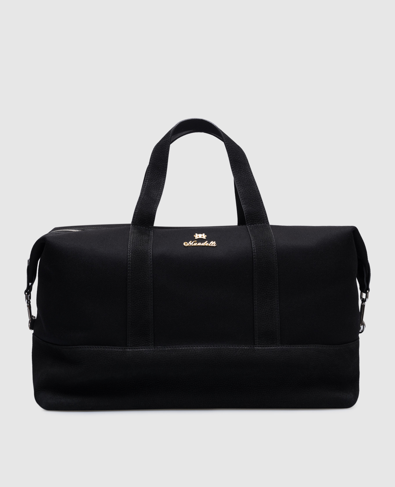 

Black combination travel bag with logo Enrico Mandelli, Черный