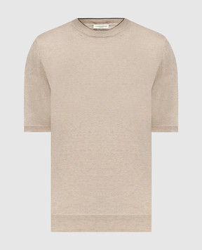 Cashmere&Whiskey Beige linen and cashmere T-shirt MU9322318455R